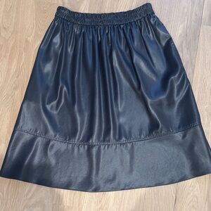 Tibi black pleather A-Line Skirt
